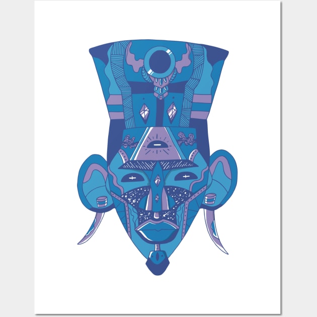 Mountain Blue African Mask 6 Wall Art by kenallouis